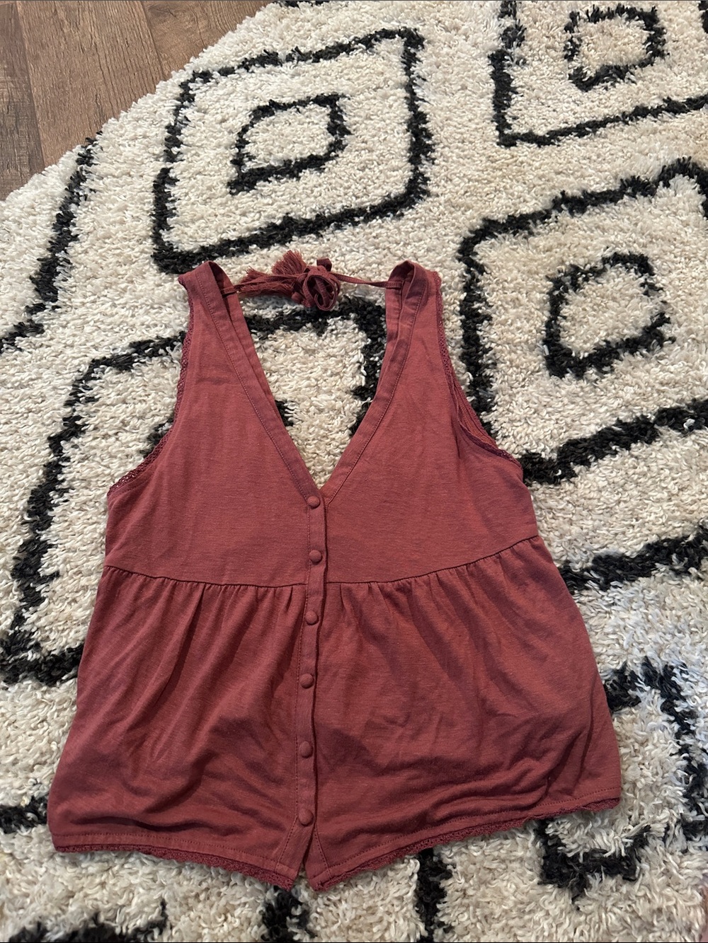 AE Women’s Sleeveless Button-Front Tank Top - Dusty Rose